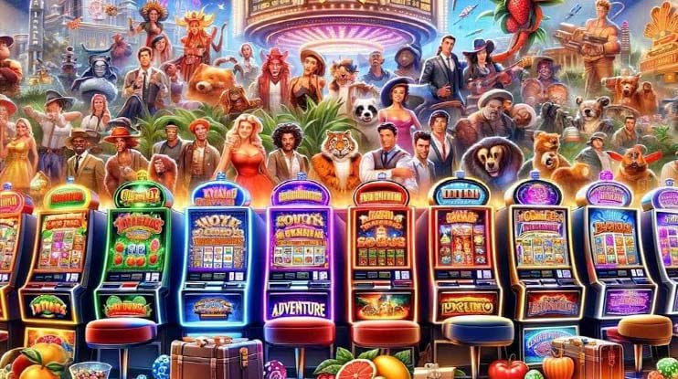 Ilustrasi Permainan Slot online pada perangkat mobile